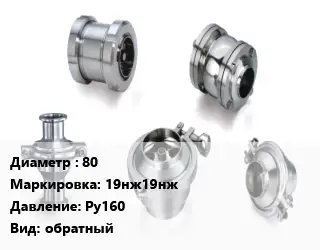 Клапан нержавеющий 80 19нж19нж Ру160 обратный